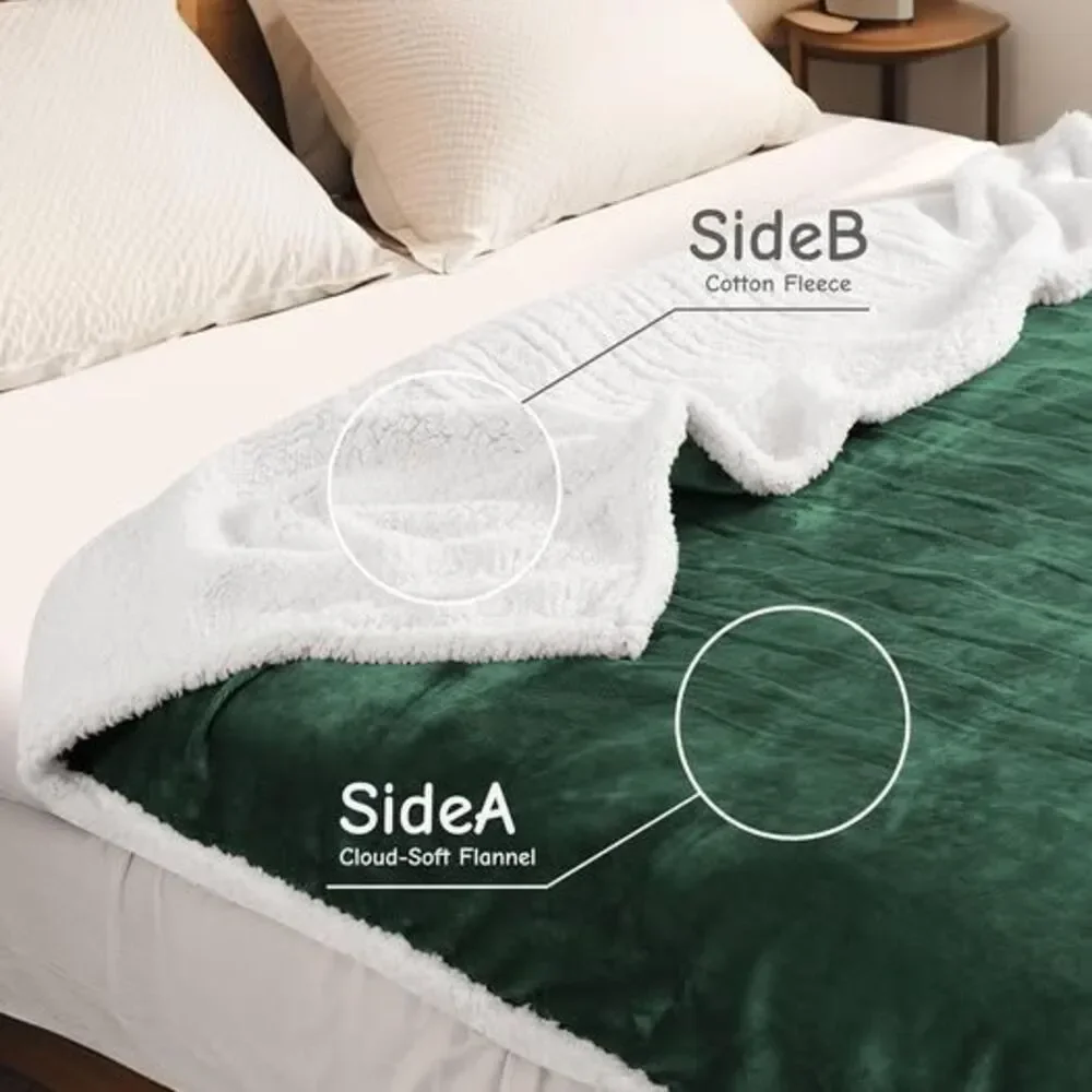 Heated Blanket Full Size 72x84 Dark Green